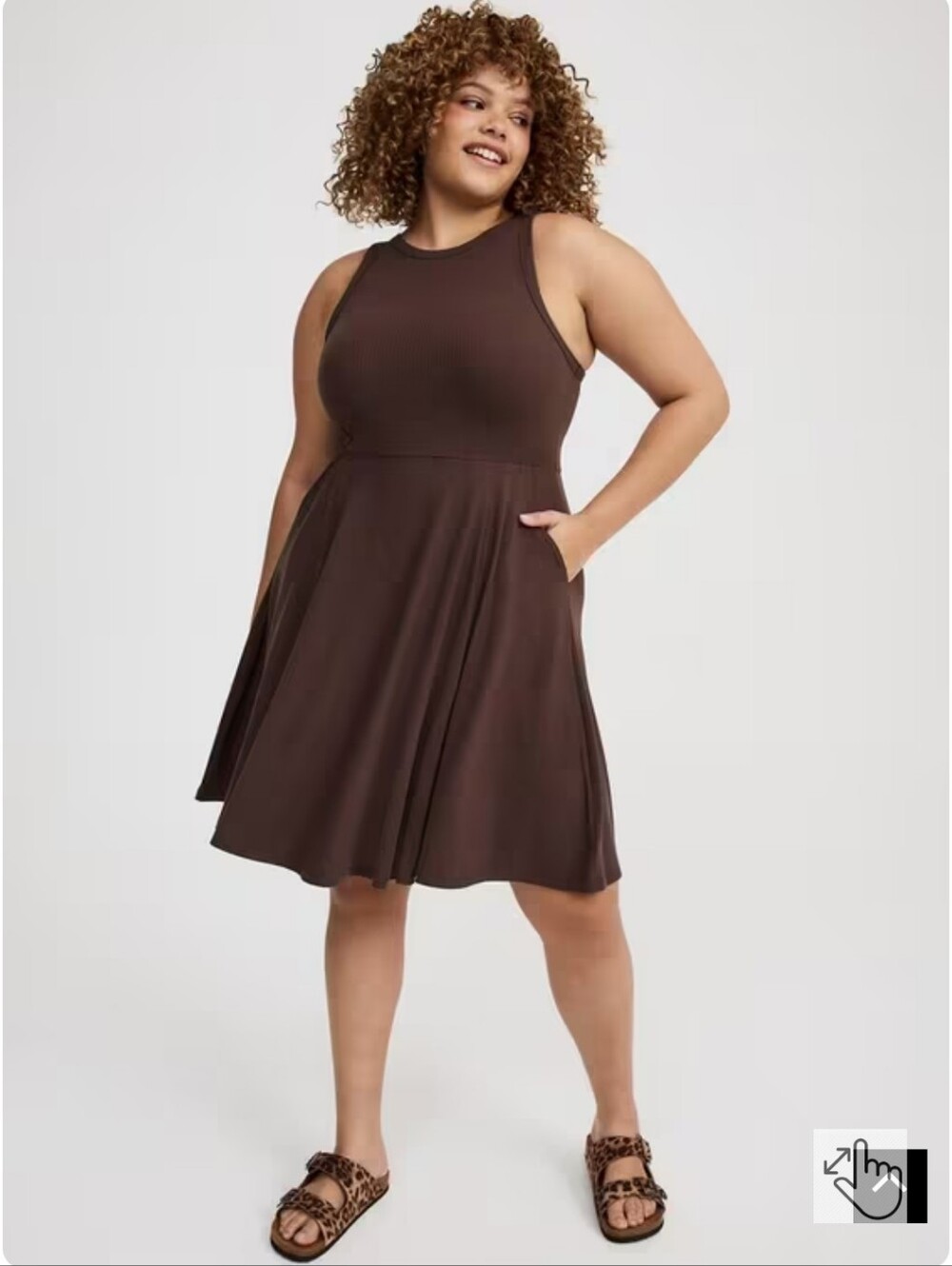 NWT Torrid Brown Skater Mini Dress